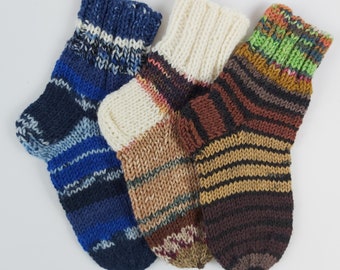 Enfants 3-5 ans Chaussettes 16 cm Chaussettes tricotées à la main pour tout-petits Chaussettes faites main Chaussettes en laine Chaussettes chaudes