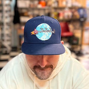 Santa Clause SnapBack hat, Clark Griswold Christmas Vacation Inspired embroidery. Mid crown vintage style cap. Men’s Santa Clause hat.