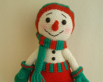 Snowman, Christmas Snowman,  Christmas Gift, Crochet Snowman, Wreath Amigurumi, Christmas present, Christmas decor Baby toys