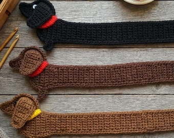 Crochet Dachshund Bookmark: Handmade Puppy Dog Page Marker