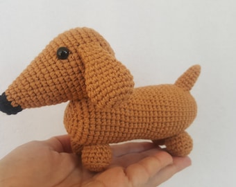 Daschund Crochet Toy Dog crochet Dachshund stuffed toy  sausage dog baby toy dog handmade baby gift crochet dog