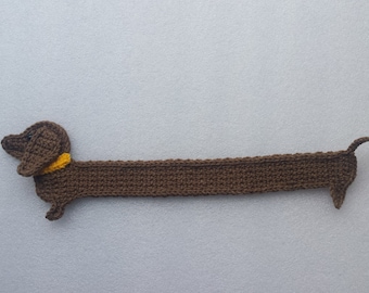 Crochet Dachshund Bookmark: Funny Dog Lover Gift