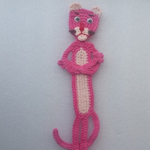 Crochet Bookmark, Pink Panther, Bookmark Pink Panther, Teacher Gift ...