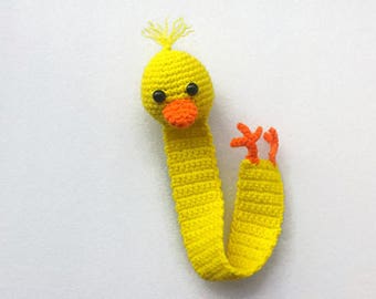 Crochet bookmark, Bookmark Duck, Funny bookmark, Teacher Gifts, Crochet Duck, Duck, Knitted Bookmark Duck, Small birthday gift for kids