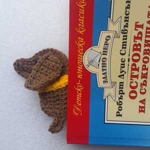 Handmade Crochet Dachshund Bookmark - Cute Dog Bookmark For Readers, Knitted Book Marker Gift For Book Lovers