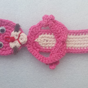 Crochet Bookmark, Pink Panther, Bookmark Pink Panther, Teacher Gift ...