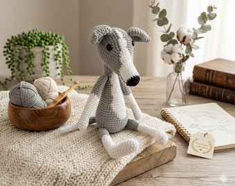 Greyhound plush, Whippet, Italian Greyhound, stuffed dog, gift for dog lover