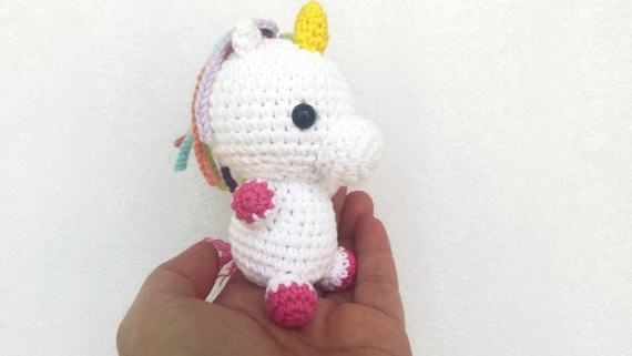 knitted mini unicorn plush toy
