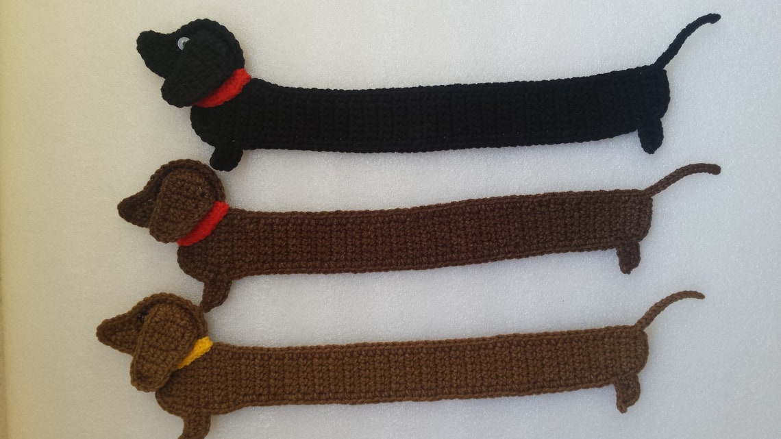 Crochet Dachshund Bookmark Crochet Puppy Dog Bookmark Page Etsy