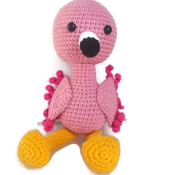 Flamingo Crochet Flamingo Toy Amigurumi Flamingo Crochet Stuffed Pink Flamingo pink bird Pink Flamingo  Tropical Bird  toy