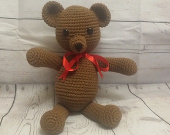 Gehäkelter Bär, Teddybär, Teddybär-Spielzeug, gefüllter Teddybär, Baby-Dusche-Geschenk, Plüschtier, weicher Bär, Amigurumi-Bär-Spielzeug, gestrickter Bär