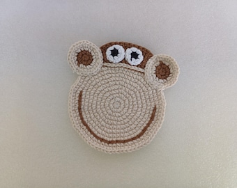 Crochet Monkey Coasters: Adorable Cotton Animal Decor