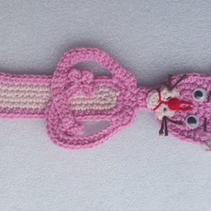Crochet Bookmark, Pink Panther, Bookmark Pink Panther, Teacher Gift ...