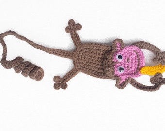 Marcapáginas de mono de crochet: un regalo divertido y hecho a mano para amantes de los libros