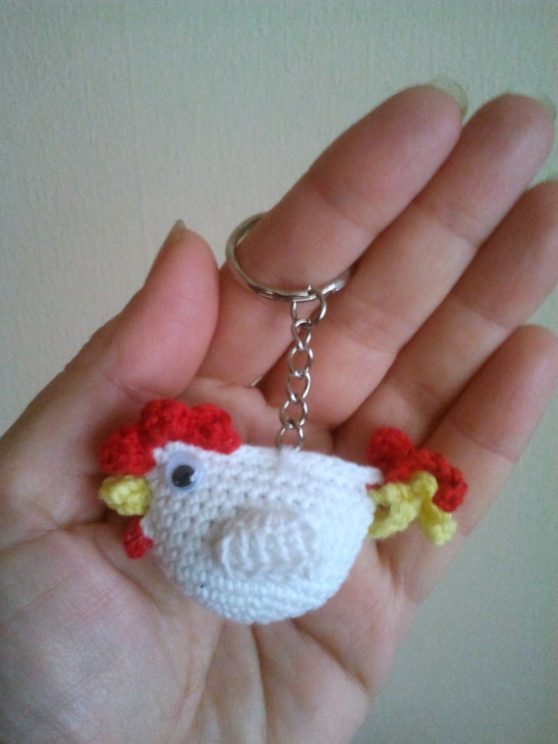 Mini Keychain Rooster Amigurumi Rooster Stuffed Crochet | Etsy
