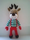 Crochet Christmas Deer Plush: Amigurumi Stuffed Animal Toy product logo