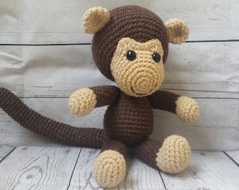 Singe, singe en peluche, singe au crochet, peluches, singe Amigurumi, peluche singe, premier jouet, cadeau unique pour bébé, peluche singe, cadeau