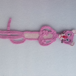 Crochet Bookmark, Pink Panther, Bookmark Pink Panther, Teacher Gift ...