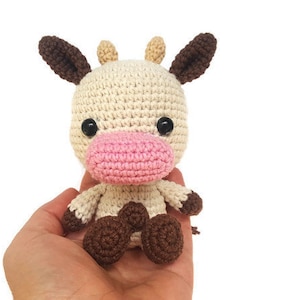 Crochet cow amigurumi Little  cow stuffed animal farm animals  Baby shower nursery theme  farm toy Cow gifts