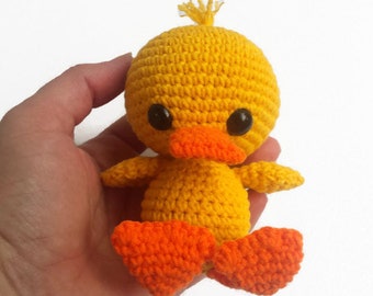 Canard au crochet : jouet pour bébé jaune fait main, décoration de chambre d'enfant