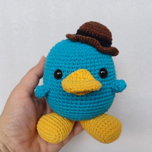 crocheted platypus stuffed animal cute platypus plush birthday gift for anyone cute geek gift Platypus and Agent Plush Toy Blue platypus