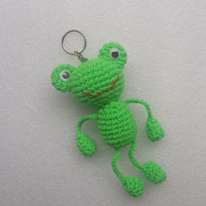 Crochet Keychain Frog Amigurumi Frog Stuffed Frog Crochet Frog Frog ...