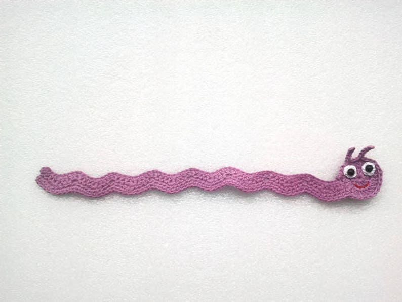 Crochet bookmark, Bookmark bookworm, Pink bookmark, Funny bookmark, Handmade cute Bookmark, Gift for book lovers, Book lover gift, Bookwarm image 8