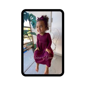 18 Month - Girls 6 **Burgundy//Black//Dark Green** High Neck, Low Back, Knee Length,  Optional Sleeve Length, Headwear
