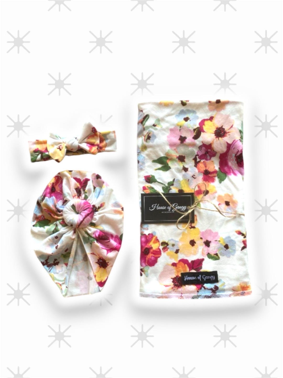Baby Girl ivory &  Gold take me home set main image 0