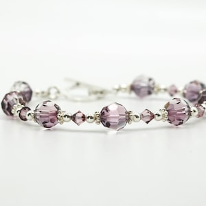 Handmade Antik Rosa Swarovski Kristall Armband: Sterling Silber Schmuck