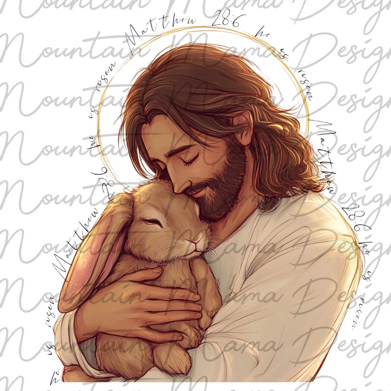 Jesus Bunny Easter PNG: Religious Easter Sublimation Design (digital ...