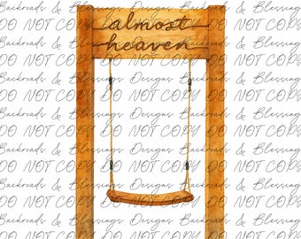 fast Himmel WV Swing PNG, West Virginia Design, nur digitaler Download, Sublimationsdesign