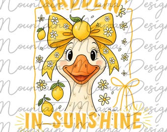 Mama Goose Lemon Png, Coquette Mama Png, Waddlin in Sunshine Png, Funny Sarcastic Goose Png, Summer Png