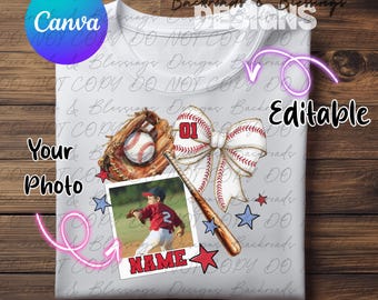NIESTANDARDOWY szablon Canva: wstawka ze zdjęciem baseballowym w formacie PNG, baseball Canva w formacie PNG, baseballowa mama w formacie PNG, kokietka baseballowa w formacie PNG (tylko do pobrania cyfrowego)