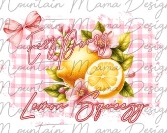 Facile Peasy citron limonade PNG, coquette été PNG, citron PNG conception de chemise d'été girly, facile Peasy Png sublimation conception png