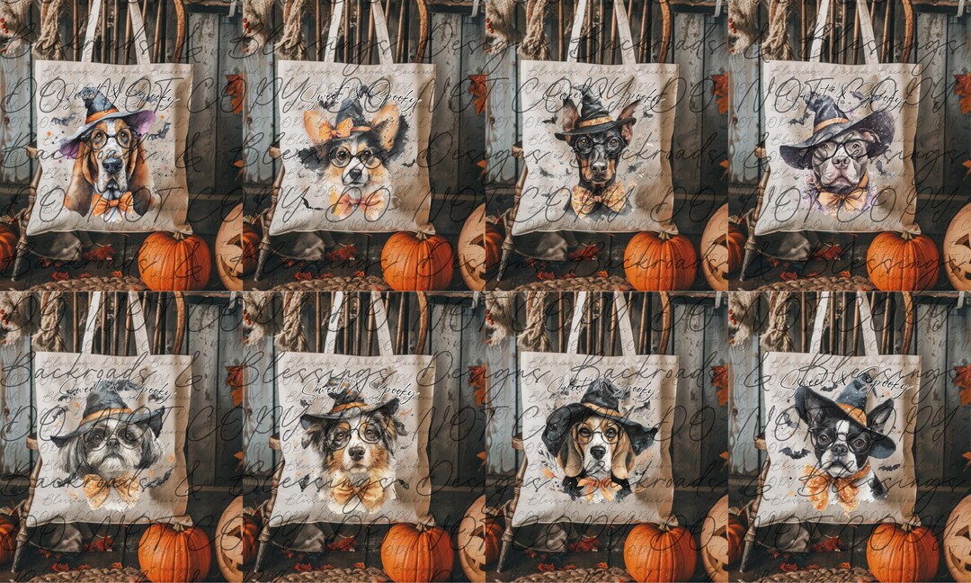 Dog Sweet & Spooky Halloween BUNDLE PNG: Dog Sublimation Design ...