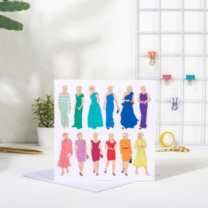Carte de tenue Diana princesse de Galles arc-en-ciel