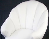 Art Deco Armchair Club Chair White leather early 1900s golden birch bentwood arms fluted back