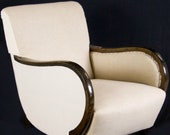 Art Deco Swedish Armchairs Club Chairs Pair 1930s 1940s darker bentwood arms upholstered