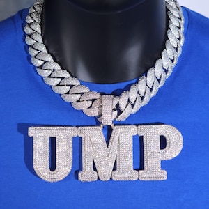 Iced Out Custom Letter/Number Pendant: Cuban Chain Hip Hop Necklace