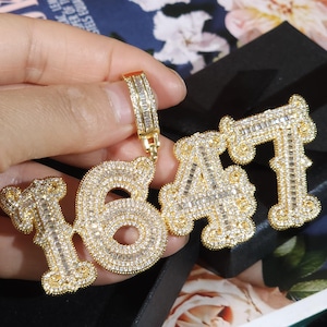 Iced Out Personalized Name Necklace,Custom Letters Pendants,Gifts for Him,Numbers Chain,Cuban Chain,Rope Chain,Tennis Chain,Prom Jewelry