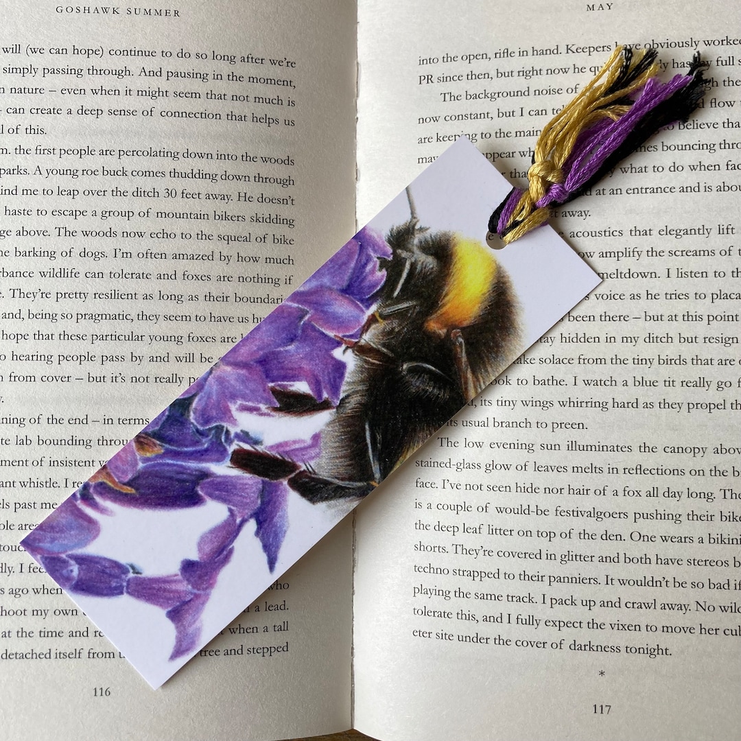 Bumblebee Bookmark With Colourful Tassel. Coloured Pencil Drawing ...