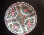 Small antique hand painted Chinese plate famille rose 1950