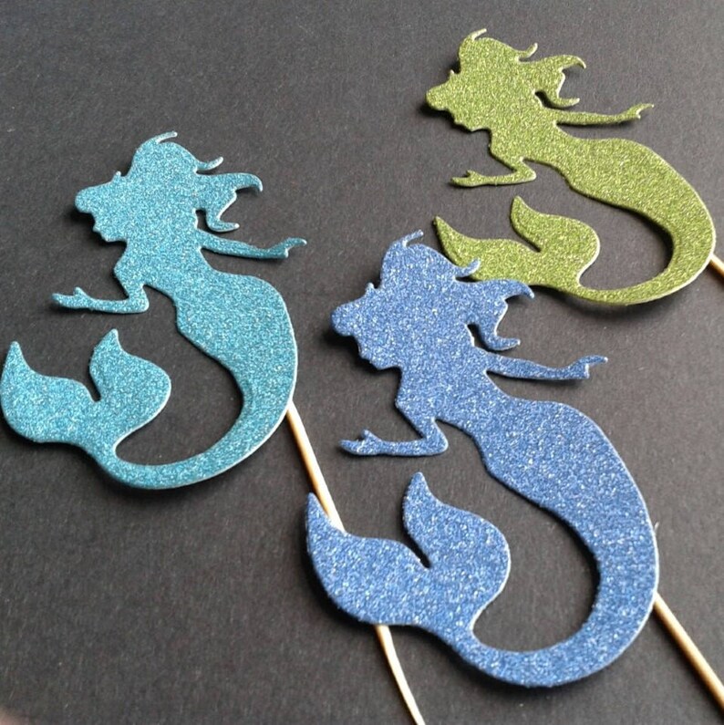 Cake topper Die cut Ariel Mermaid cupcake topper Birthday Disney theme party Party decoration Princess party Mermaid