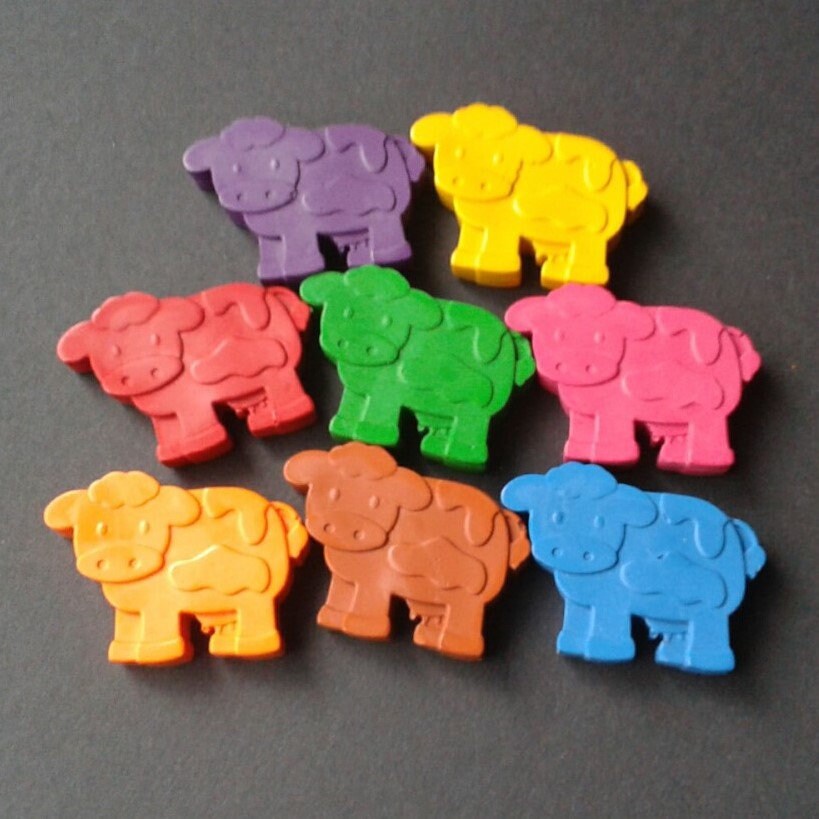 Cow shaped crayons Animal crayons Farmyard animal Farm Etsy