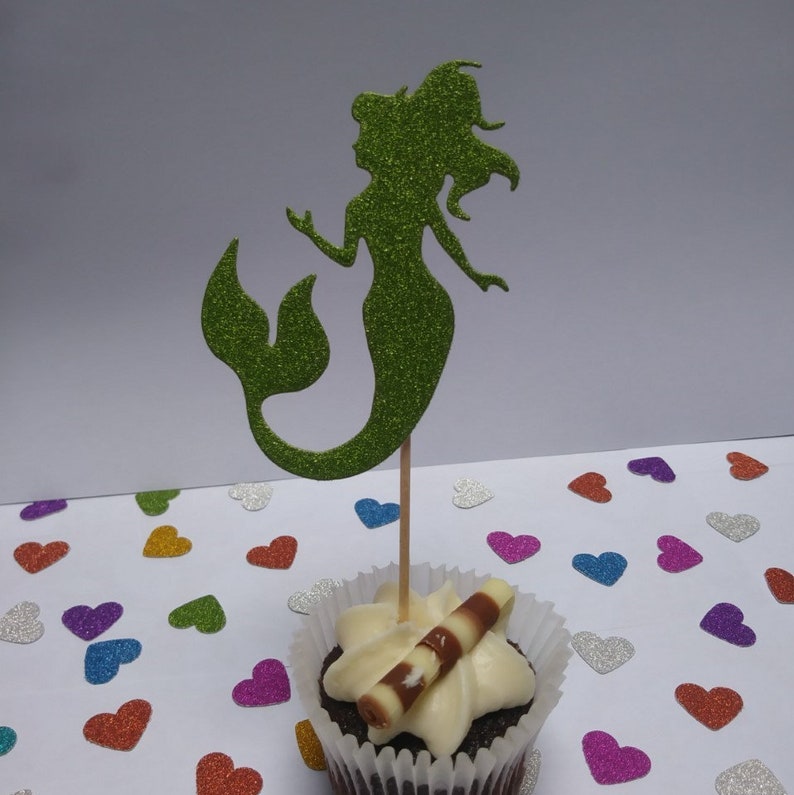 Cake topper Die cut Ariel Mermaid cupcake topper Birthday Disney theme party Party decoration Princess party Mermaid