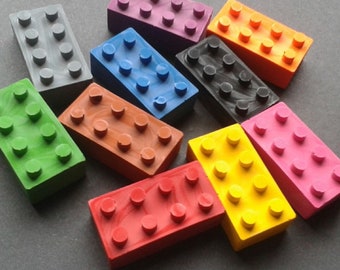 Lego brick shaped crayons - Lego themed party - Children's crafts - Art Supplies - Party favours - Party bags - Birthday - Boy - Girl - Lego