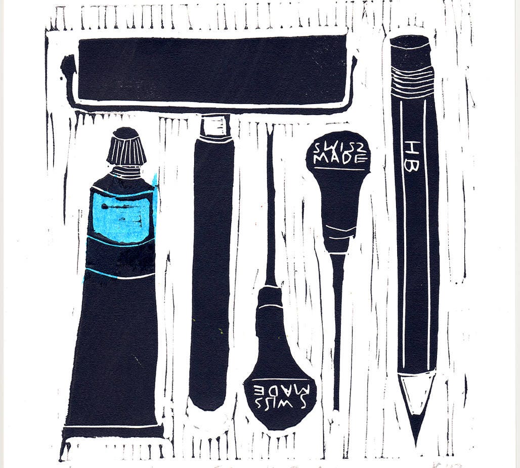 Printmaking tools relief print mounted print tools of Etsy