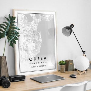 ODESA UKRAINE Karte für Wohnzimmer, Schlafzimmer, Küche im skandinavischen Stil