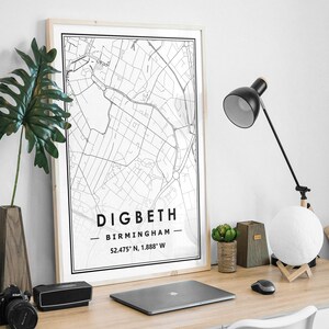 DIGBETH BIRMINGHAM minimalistische skandinavische Wohndekoration, Wohnzimmer, Schlafzimmer, Küche als Wandbild